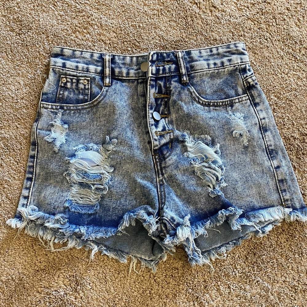 ripped jean shorts